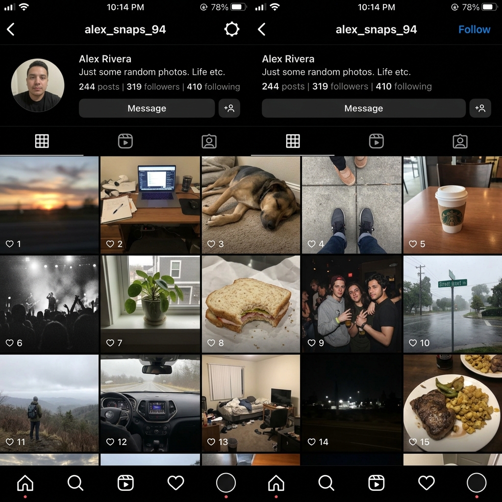 Instagram Profile Before Optimization